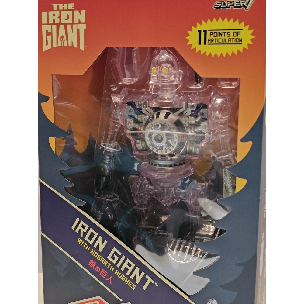 Super7 THE IRON GIANT Super Cyborg CLEAR X-RAY 11" Action Figure w/ Hogarth 2024 - Picture 10 of 13